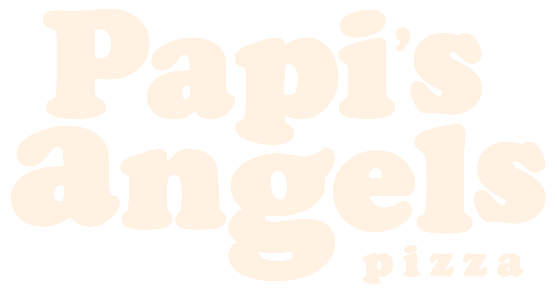 Papi's Angel's Pizza Logo - Cream Transparent